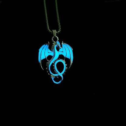 Luminous Stainless Steel Pendant Necklaces, with Enamel