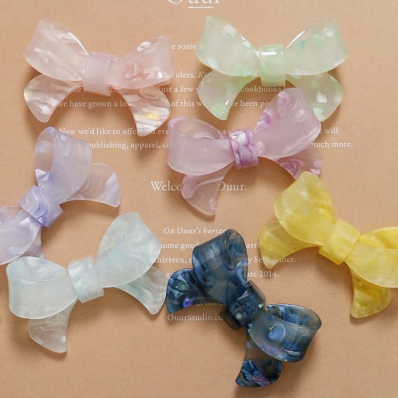 Cellulose Acetate(Resin) Cabochons, Bowknot