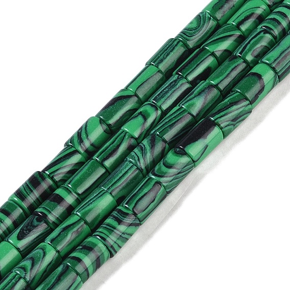 Perles synthétiques malachite brins, colonne