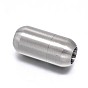 Barrel 304 Stainless Steel Magnetic Clasps with Glue-in Ends, Matte