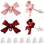 32шт. 2 цвета сплава серьги-гвоздики фурнитура, с 925 серебряными булавками и петлей, бантом