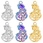 201 Stainless Steel Pendants, Cat with Heart Charm