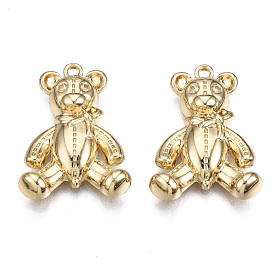 Crémaillère pendentifs en alliage placage, sans cadmium et sans plomb, ours