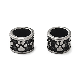 304 из нержавеющей стали европейские шарики, бусины с большим отверстием, столбик с отпечатком лапы