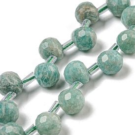 Natural Amazonite Beads Strands, Faceted, Top Drilled, Teardrop