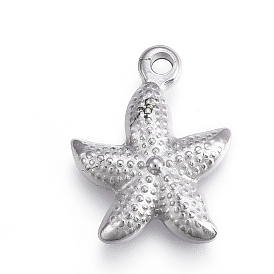 304 Stainless Steel Pendants,  Starfish/Sea Stars