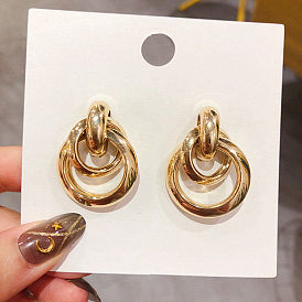 925 Silver Needle Earrings - Elegant and Stylish Metal Hoop Ear Decor