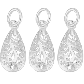4 шт. 925 подвески из стерлингового серебра, с целью перехода в кольце, полые подвески в форме слезы