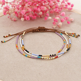 Bracelet multicouche de perles de verre de style bohème pour femme