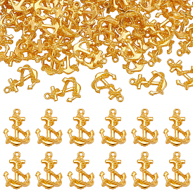 100Pcs Alloy Pendants, Cadmium Free & Lead Free, Anchor Charms