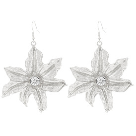 Болтаться серьги сплава горный хрусталь, цветок
