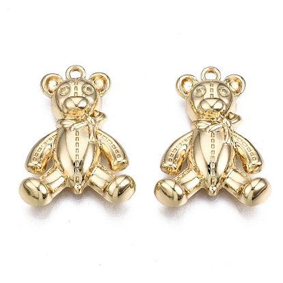 Crémaillère pendentifs en alliage placage, sans cadmium et sans plomb, ours