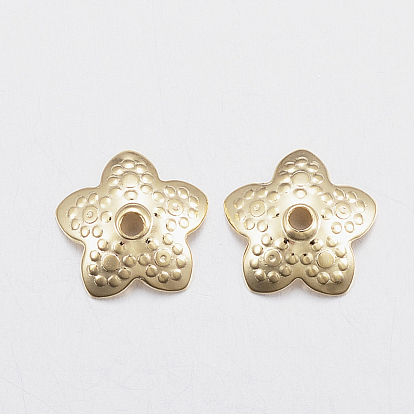 201 Stainless Steel Bead Caps, Star, Five-Petal