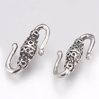 Tibetan Style Alloy Hook and S-Hook Clasps, Cadmium Free & Lead Free