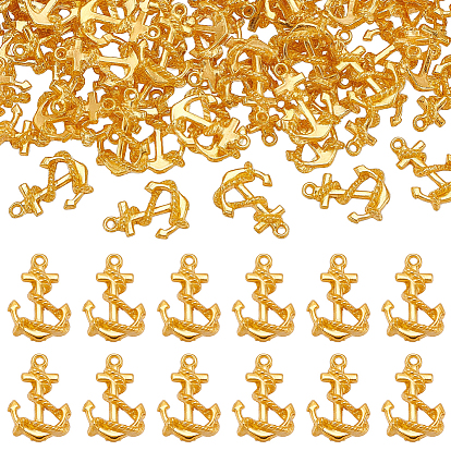 100Pcs Alloy Pendants, Cadmium Free & Lead Free, Anchor Charms