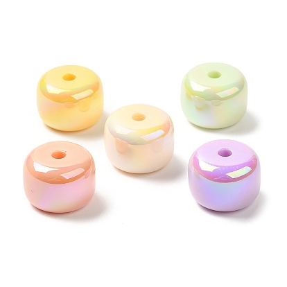 UV Plating Rainbow Iridescent Acrylic Beads, Column