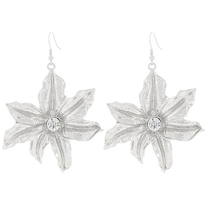 Болтаться серьги сплава горный хрусталь, цветок