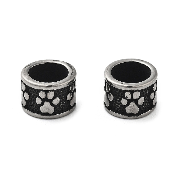 304 из нержавеющей стали европейские шарики, бусины с большим отверстием, столбик с отпечатком лапы