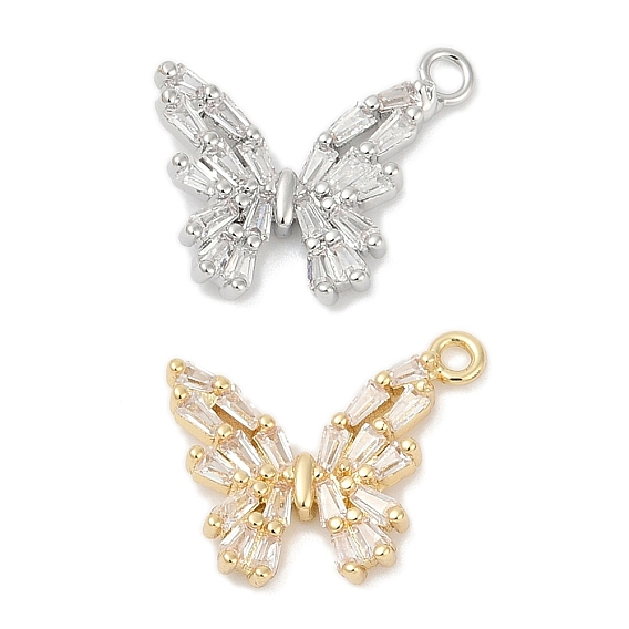 Латунные микро проложить кубического циркония подвески, без кадмия, без никеля и без свинца, бабочки прелести, долговечный