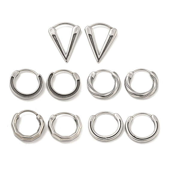 316 серьги-кольца из хирургической нержавеющей стали, треугольник/кольцо