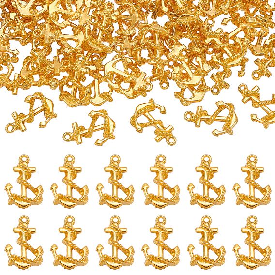 100Pcs Alloy Pendants, Cadmium Free & Lead Free, Anchor Charms