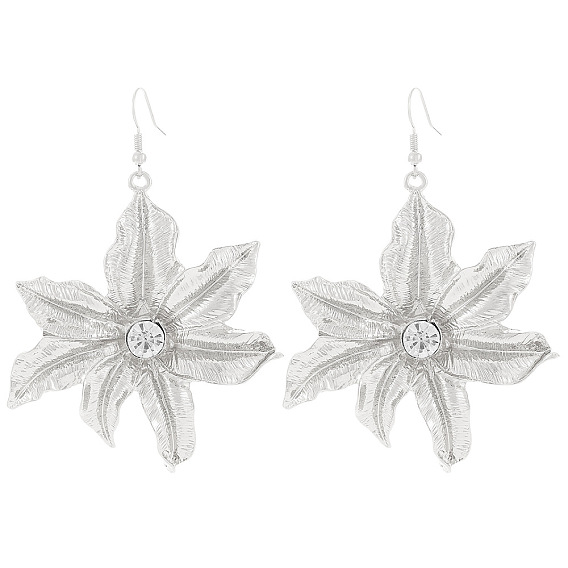 Болтаться серьги сплава горный хрусталь, цветок