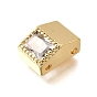 Многожильные звенья из латуни с прозрачным фианитом, треугольные, стойки покрытие, долговечный, без свинца и без кадмия