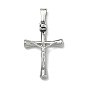304 Stainless Steel Pendants, Jesus Crucifixion Charm, with 201 Stainless Steel Snap On Bails
