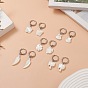 Natural Shell Dangle Hoop Earrings, 316 Surgical Stainless Steel Jewlery for Women, Mixed Shapes