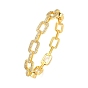 Brass Micro Pave Clear Cubic Zirconia Hollow Rectangle Bangles for Women