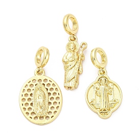 Латунные европейские подвески-талисманы святой девы, Подвески с большими отверстиями