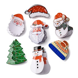 Рождественские пластиковые заколки-коготь, аксессуары для волос для женщин и девочек