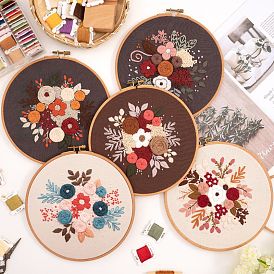 Hand embroidery DIY cloth art beginners homemade embroidery material package flower and grass embroidery kit