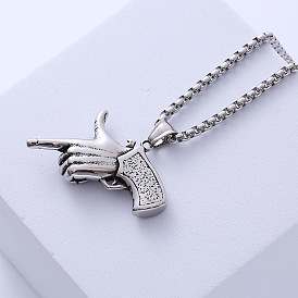 Модный стиль панк 304 подвески в форме пальцев-пистолетов из нержавеющей стали для модной ночной жизни