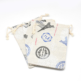 Bolsas de embalaje impresas de poliéster (poliéster algodón) con cordón