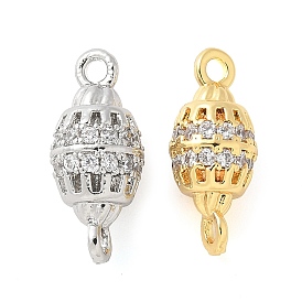 Шармы-соединители из латуни с микропаве из кубического циркония, без кадмия, без никеля и без свинца, форма гранаты