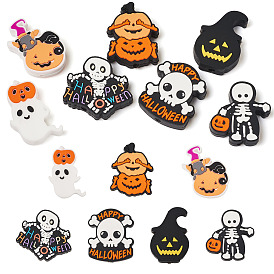 7pcs 7 styles perles en silicone d'Halloween, fabrication de colliers de bricolage, formes mixtes