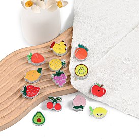 PVC Claw Hair Clips, Fruit, with Paillette