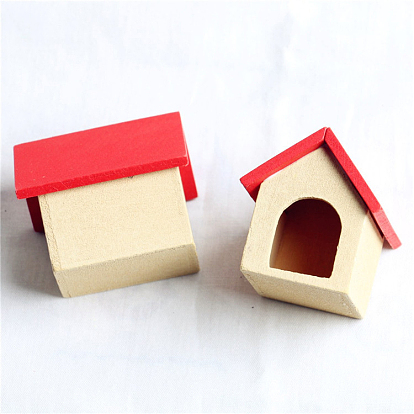Miniature Doghouse Display Decorations, for Dollhouse Decor