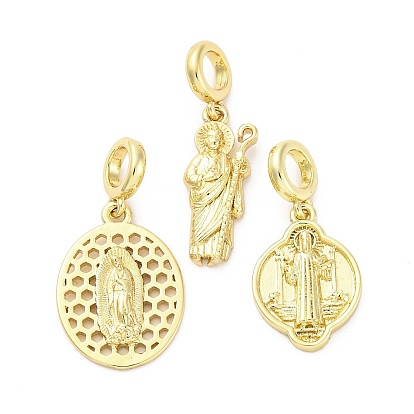 Латунные европейские подвески-талисманы святой девы, Подвески с большими отверстиями