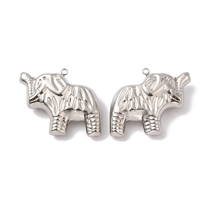 Pendentifs en acier inoxydable, charme d'éléphant