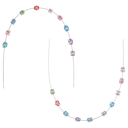 2шт. временных резиновых украшений для зубов с проволокой из нержавеющей стали