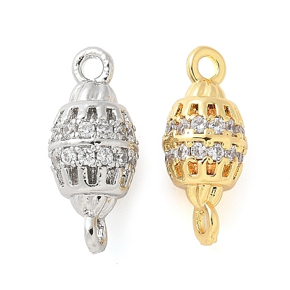 Шармы-соединители из латуни с микропаве из кубического циркония, без кадмия, без никеля и без свинца, форма гранаты