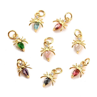 Латунные микро проложить кубического циркония прелести, реальный 18 k позолоченный, без кадмия и без свинца, насекомое