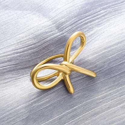 304 кольца для пальцев из нержавеющей стали для женщин, ионное покрытие (ip), бантом