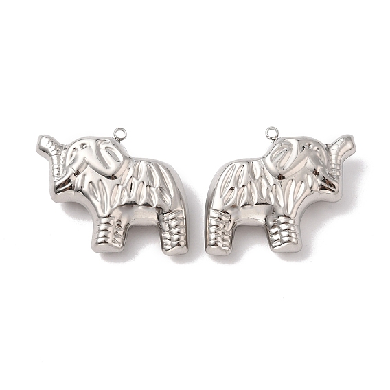 304 Stainless Steel Pendants, Elephant Charm
