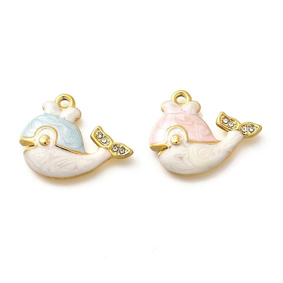 304 подвески из микро-паве из нержавеющей стали с фианитами, с эмалью, прелести дельфинов, реальный 18 k позолоченный