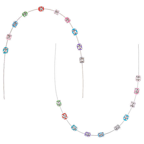 2шт. временных резиновых украшений для зубов с проволокой из нержавеющей стали