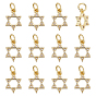 12подвески из кубического циркония с покрытием из латуни с микропаве, звезда Давида, с целью перехода в кольце, без кадмия и без свинца, долговечный