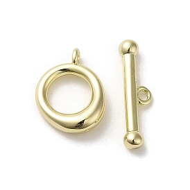 Brass Toggle Clasps, Long-Lasting Plated, Ring